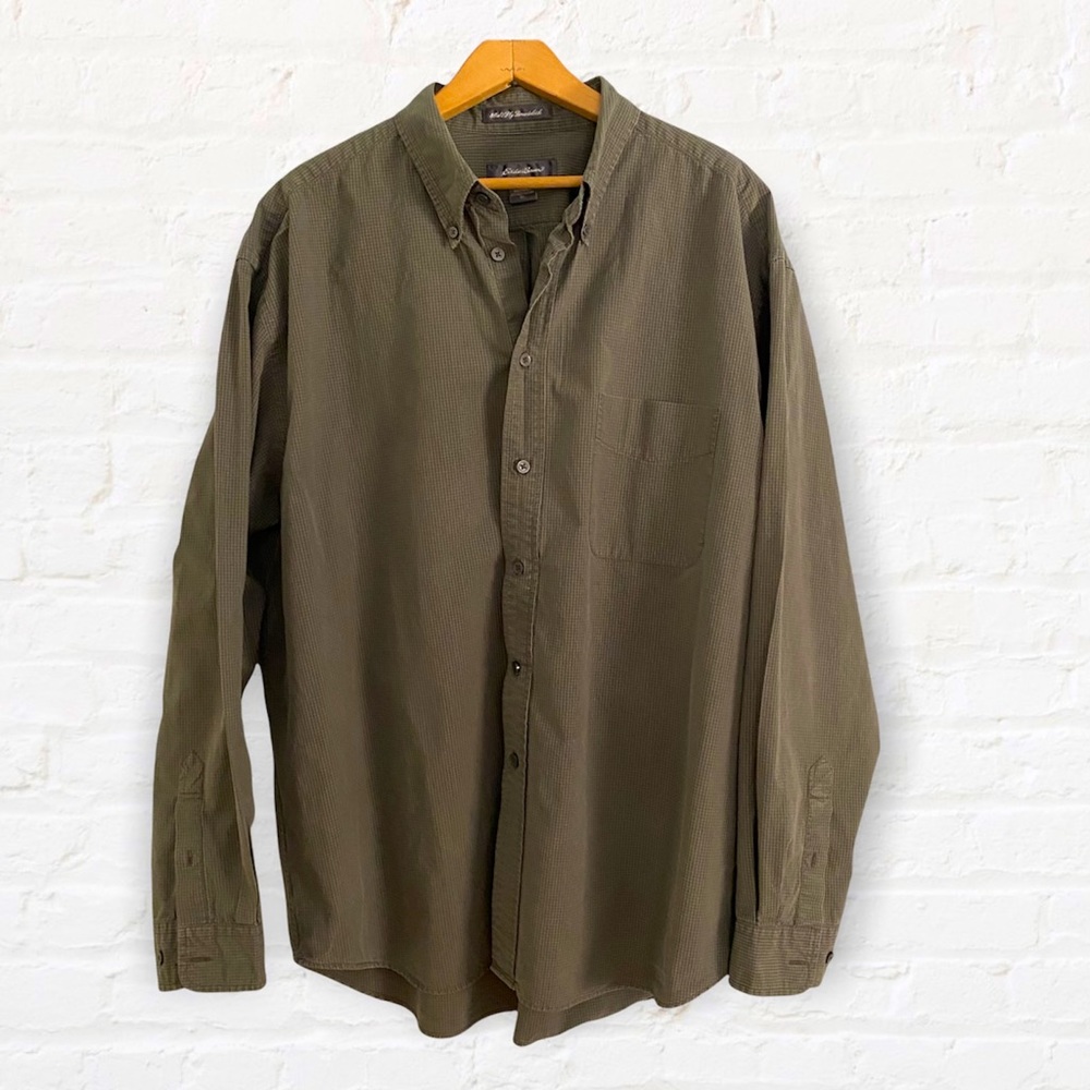 Eddie Bauer Checkered Broadcloth Button Down